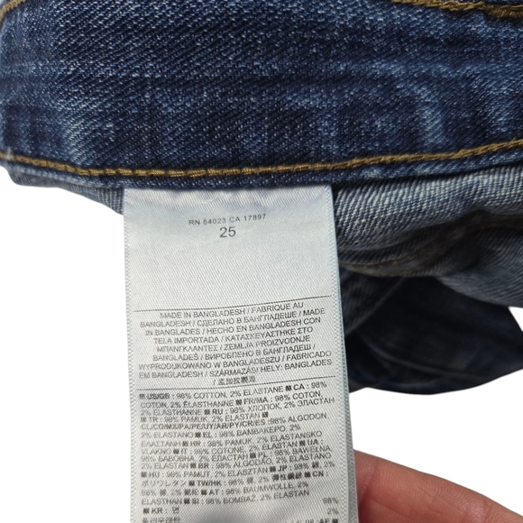 Banana Republic Blue Distressed Denim Shorts Sz.25 - Picture 5 of 9